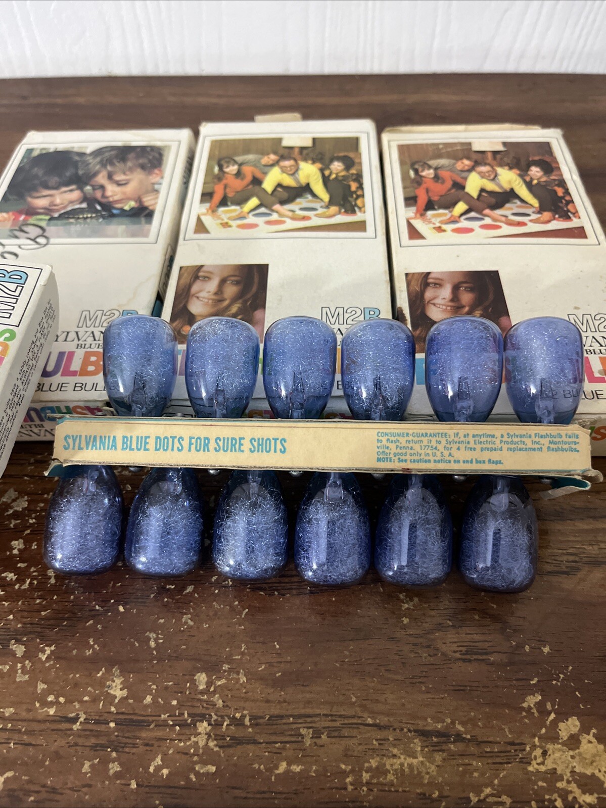Vintage Sylvania M2B Blue Dot Flashbulbs 12 Blue Bulbs Lot Of 4 Boxes
