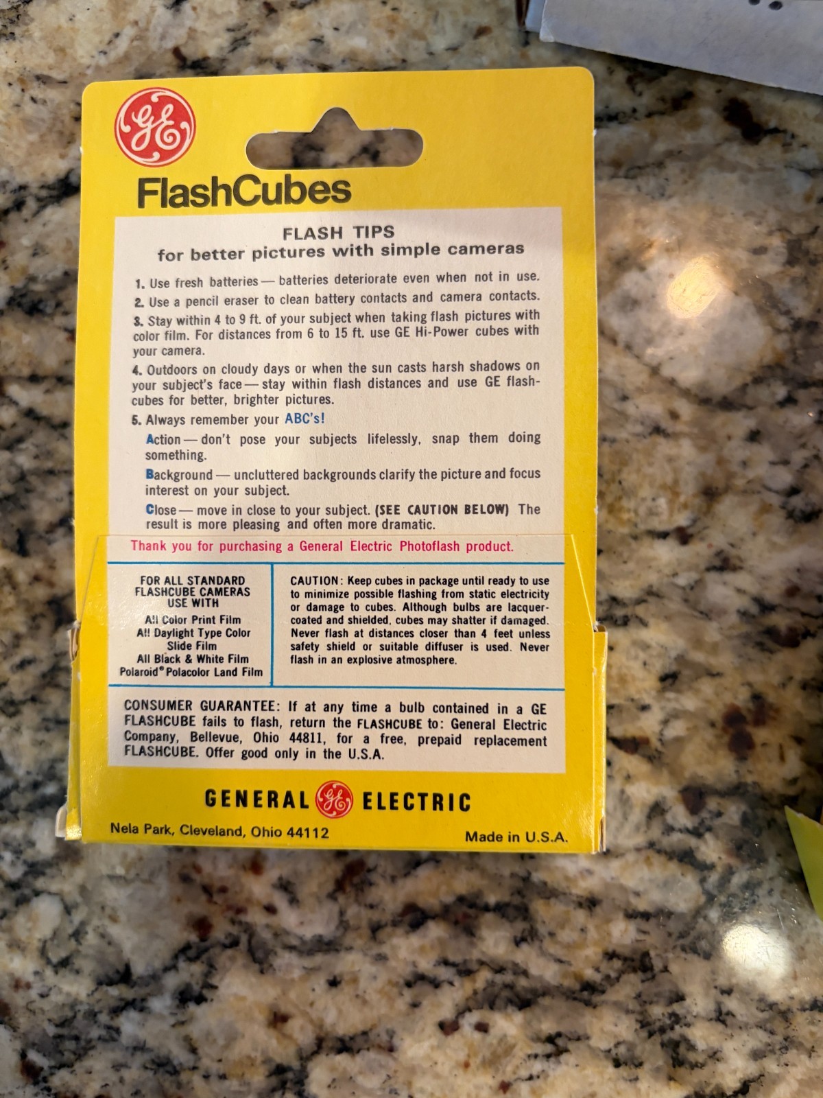 Vintage Lot of 5 NOS GE Flash Cubes – 3 per pack For Standard Flash Cameras
