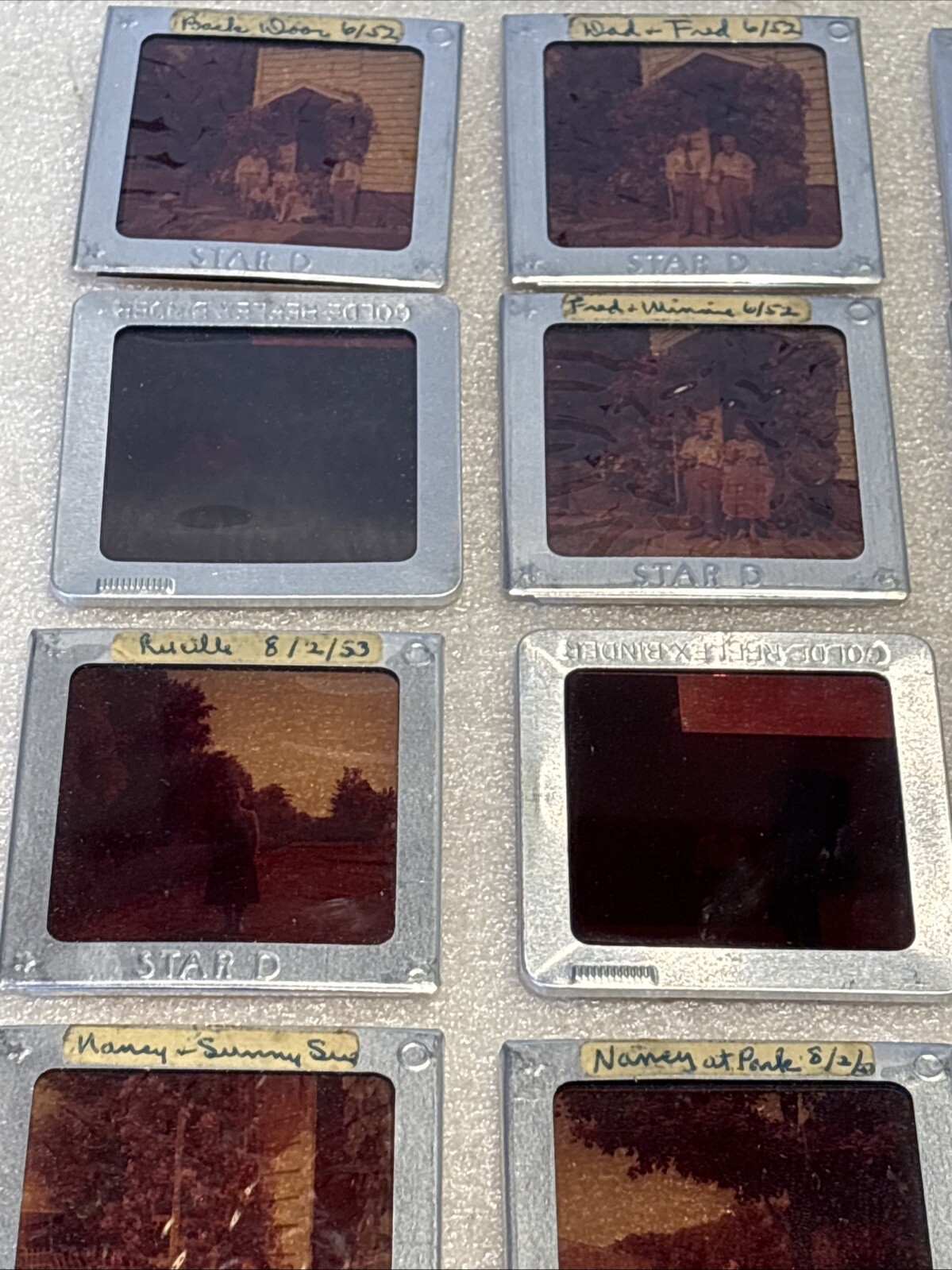 Vtg Lot of 28 Photos From 1950’s In Davidson Star D Slide Binders Beach, Family
