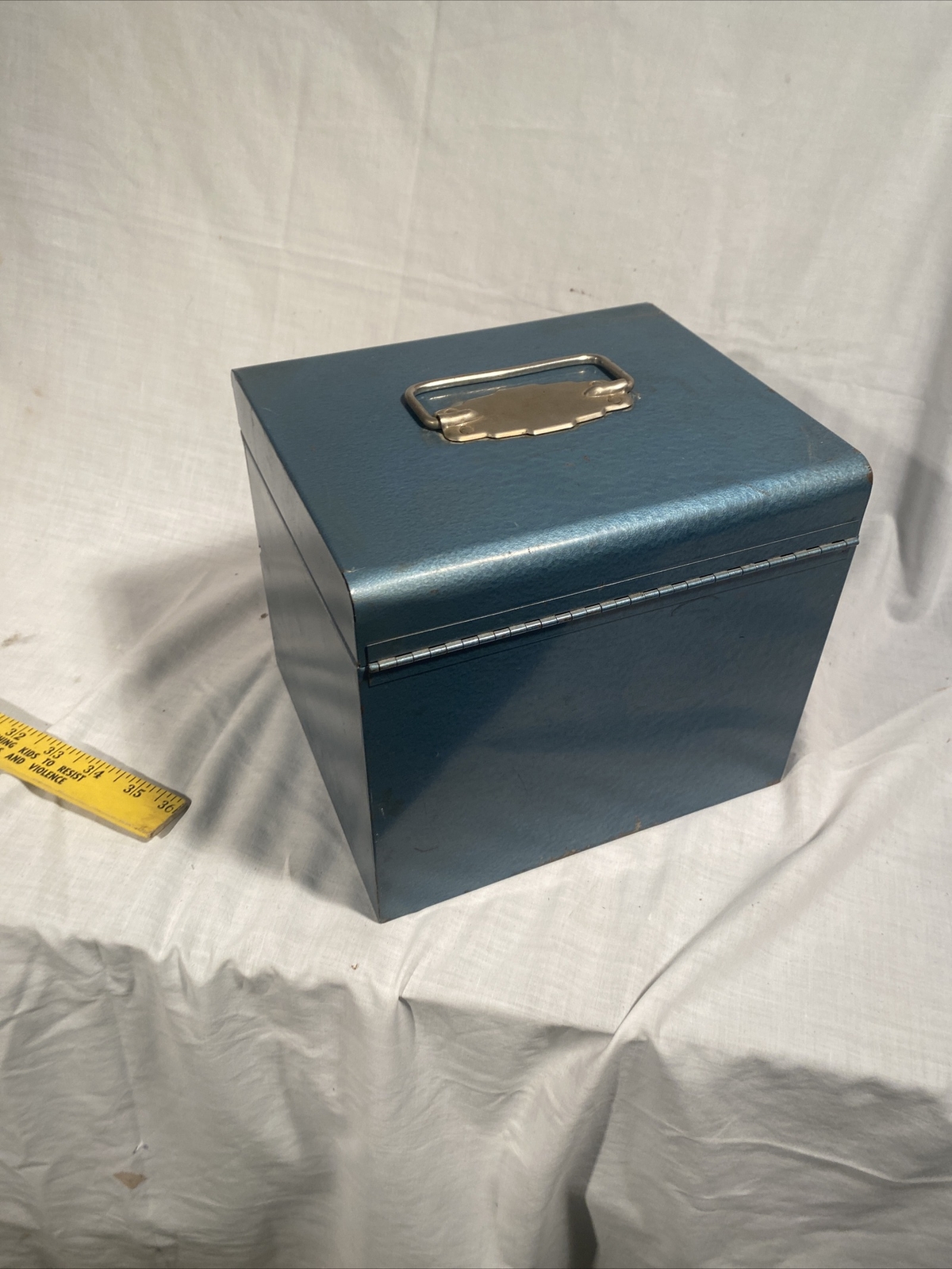 VINTAGE Metal Reel Storage Film Case Box For Film Reel Canisters 12 Slots Blue