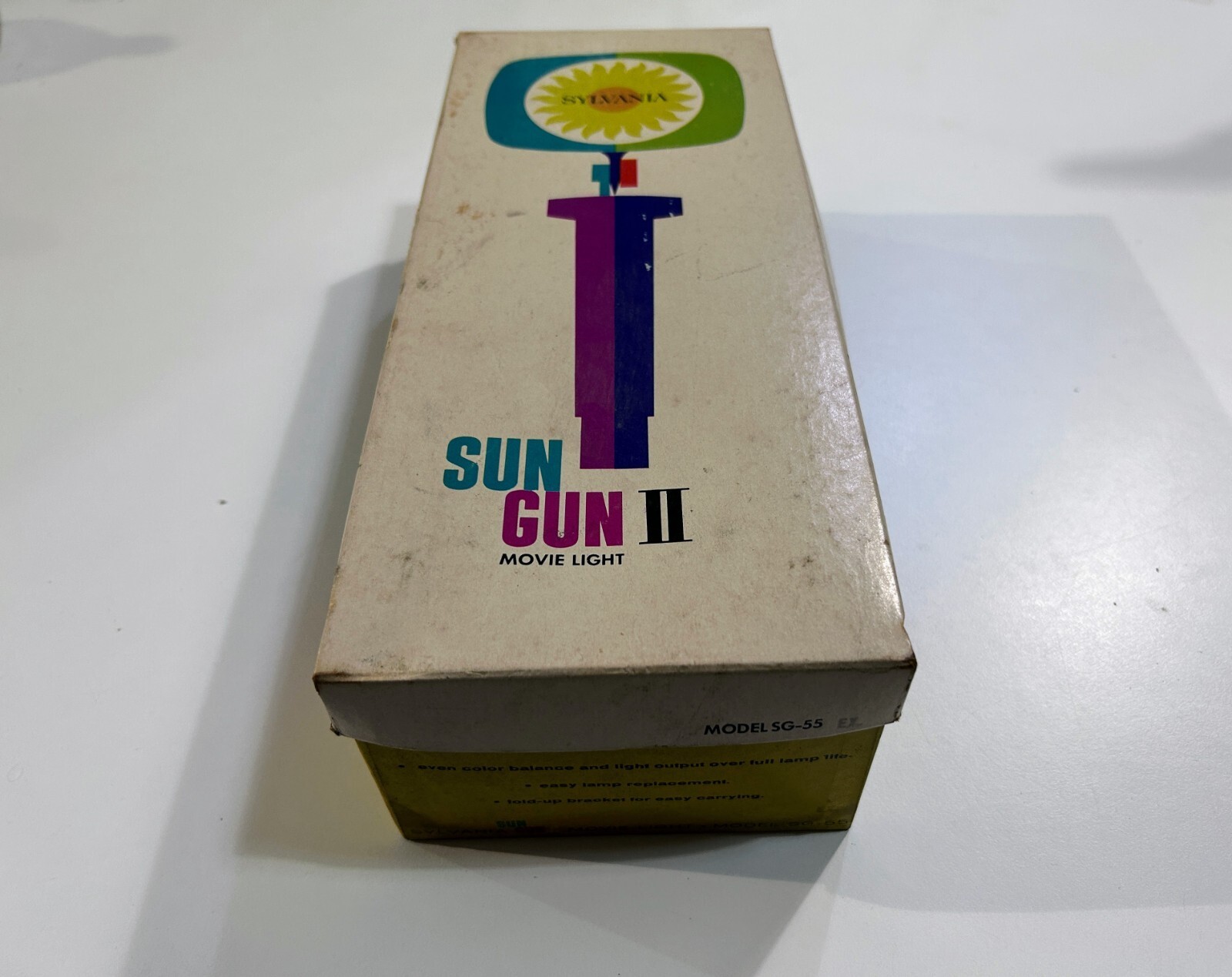 SUN GUN II 2 MOVIE LIGHT Sylvania SG-55 vintage with box