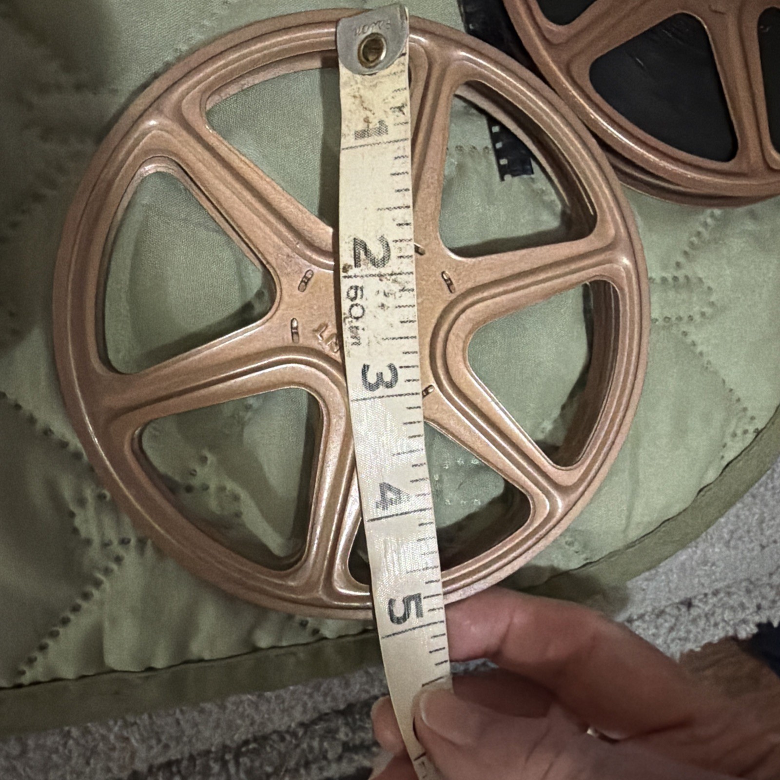 3 Vintage Metal Cases and 2 Reels 8mm Movie Film Grey & Brown Used