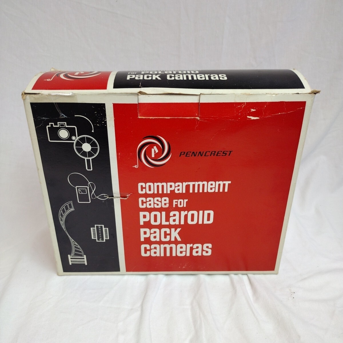 Vtg. Penncrest Compartment Case for Polaroid Pack Cameras Hard Pressed Vinyl IOB