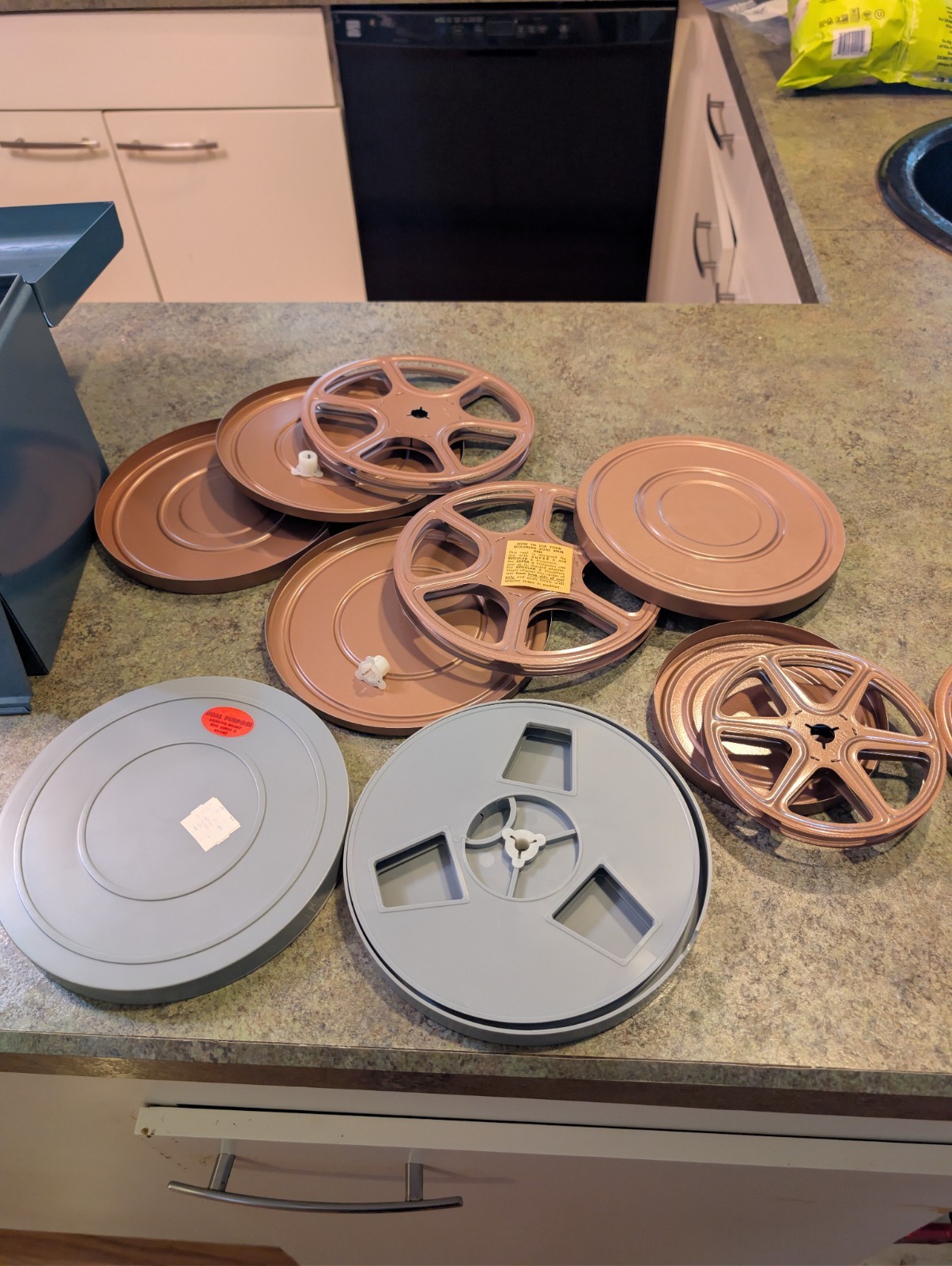 Vintage Bruce Film Storage Case w/ 2 Goldberg Dual 8mm 7″ Reels & 5″ Reel