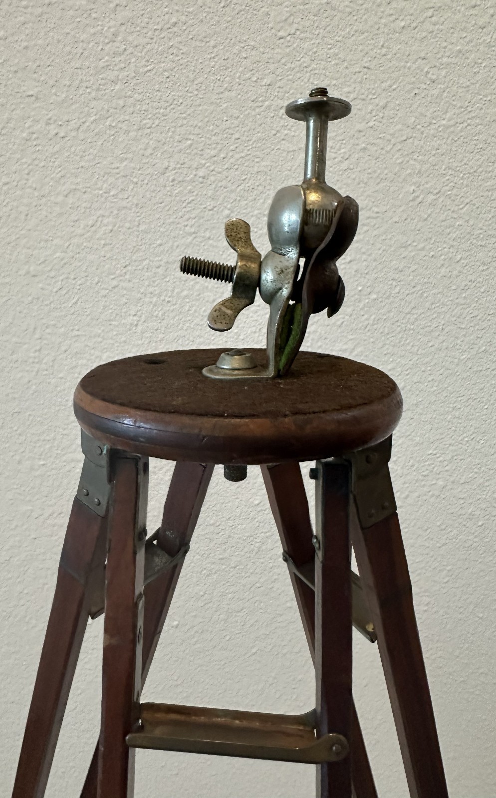 Antique Crown Tripod No. 1 Wood & Brass Folmer Graflex Corp Crown Rochester NY