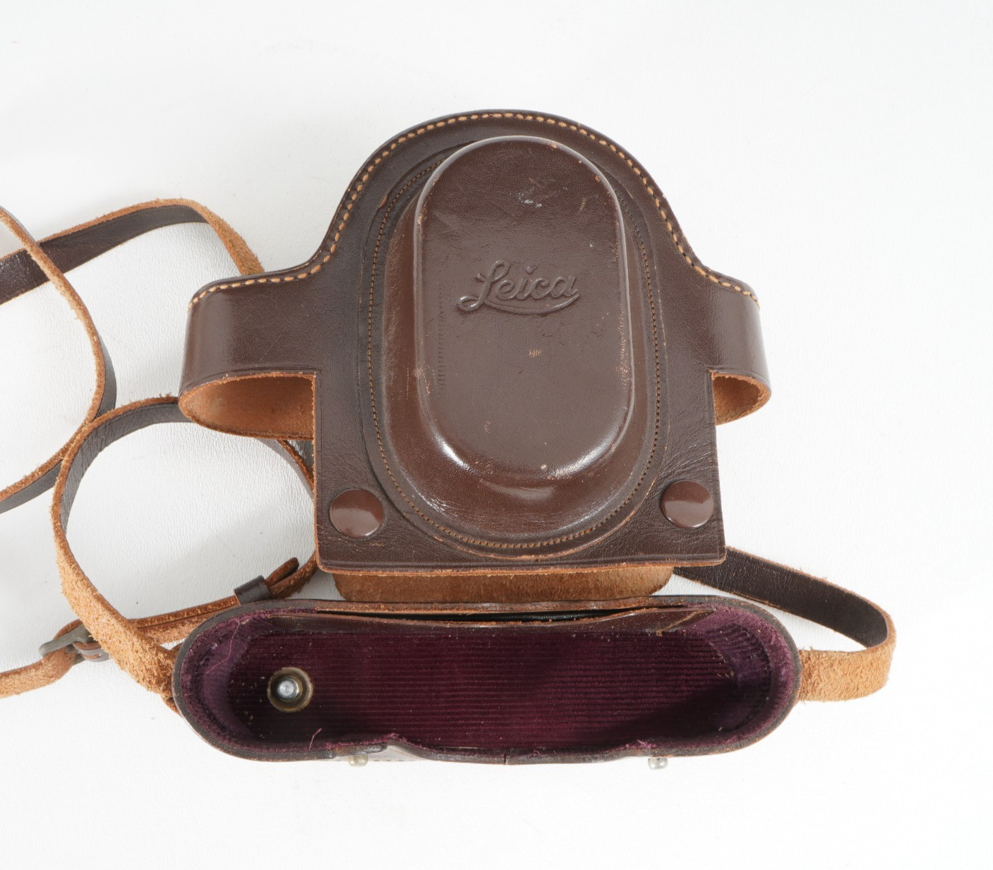 -LEICA EVERREADY LEATHER CASE EFGOO FOR LEICA IIIc and IIIF W/ VIOOH Finder