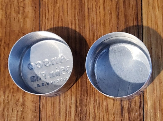 Ansco Vintage 35mm Aluminum Metal Film Canister 1950s