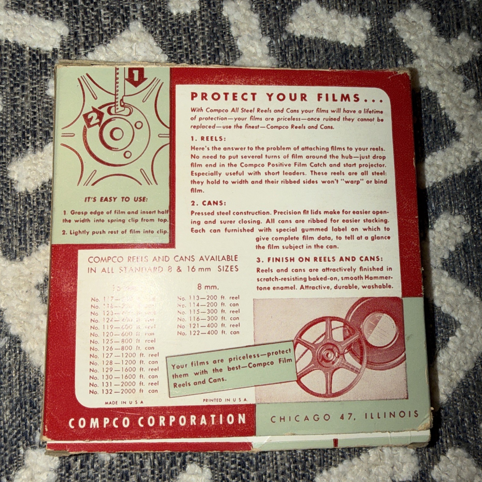 Compact Motion Picture Film Reel 8mm. 200 Ft. No. 113