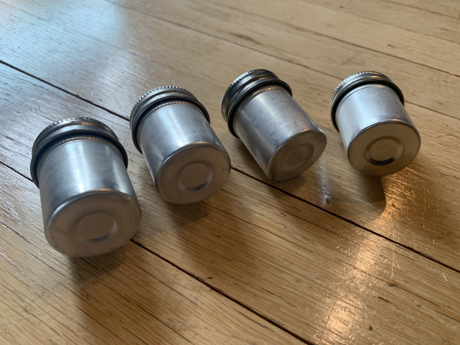 Set Of 4 Vintage 35mm Metal Camera Film Canister Tins