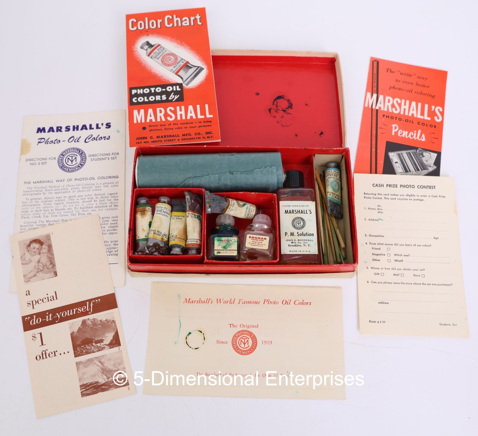 Vintage Marshall’s Photo-Oil Colors – Student Set In Box with Leaflets