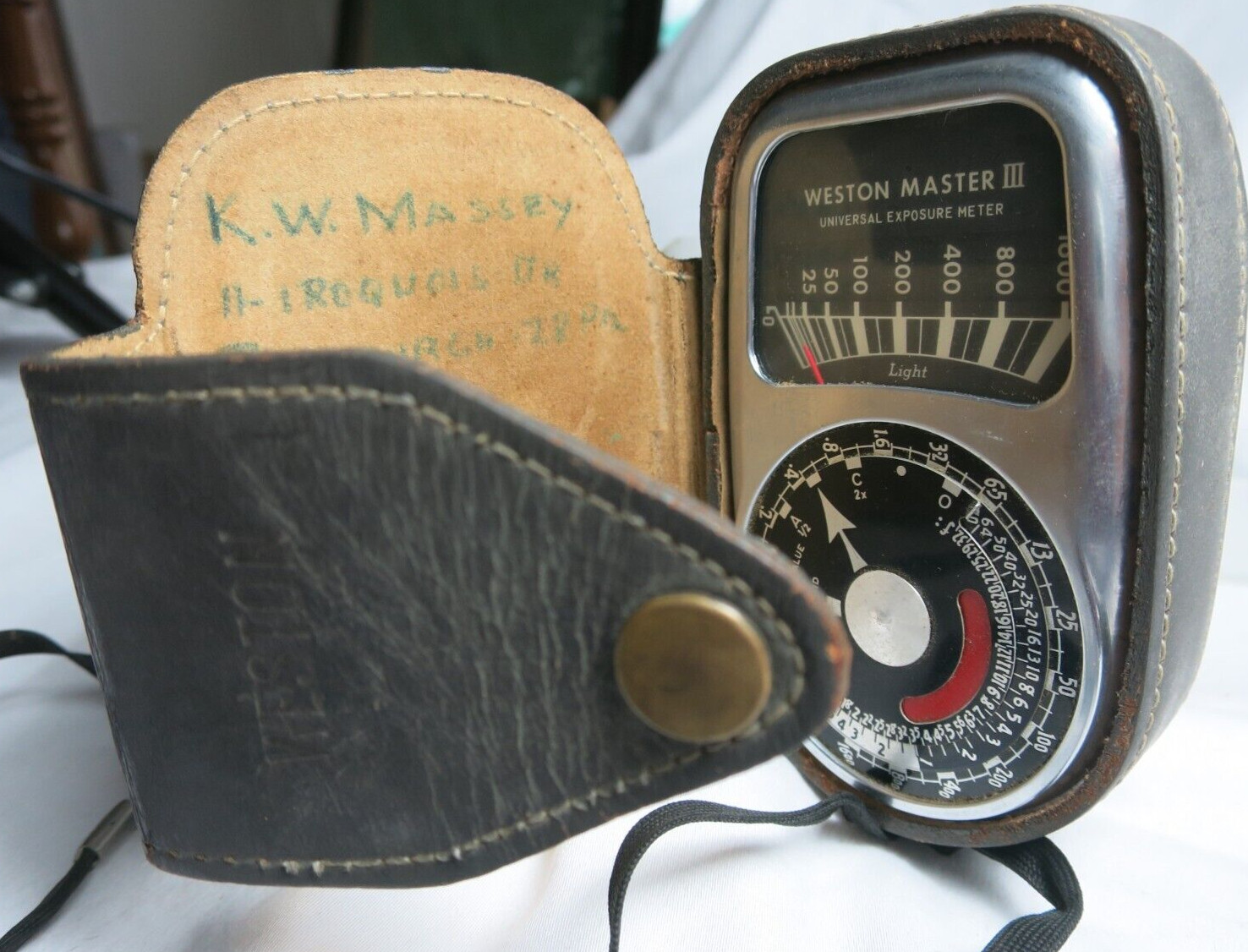 Weston Master III Vintage Photography Universal Exposure Meter Model 737 Leather