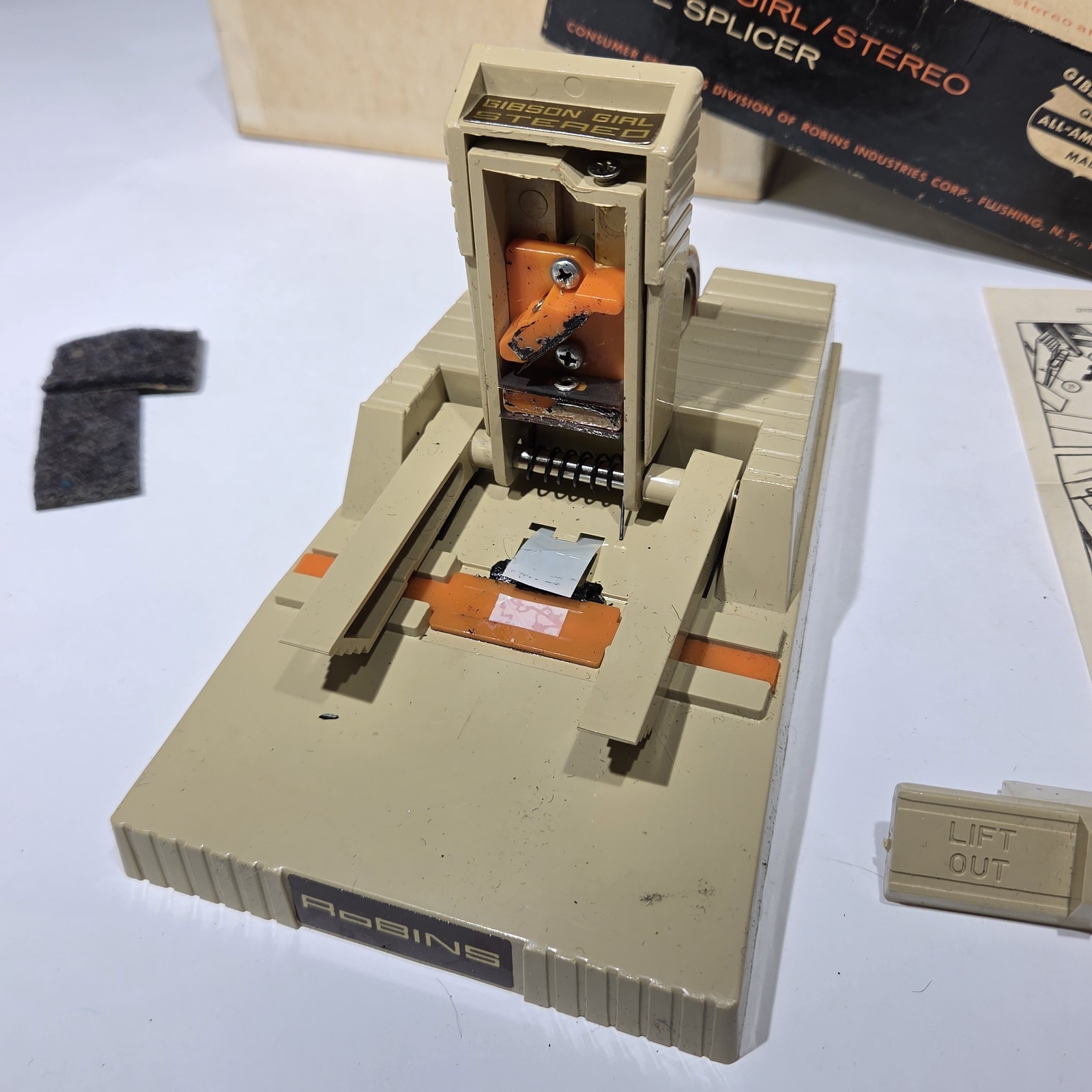 Robins Gibson Girl Stereo Tape Splicer TS-8D w Box Directions Parts