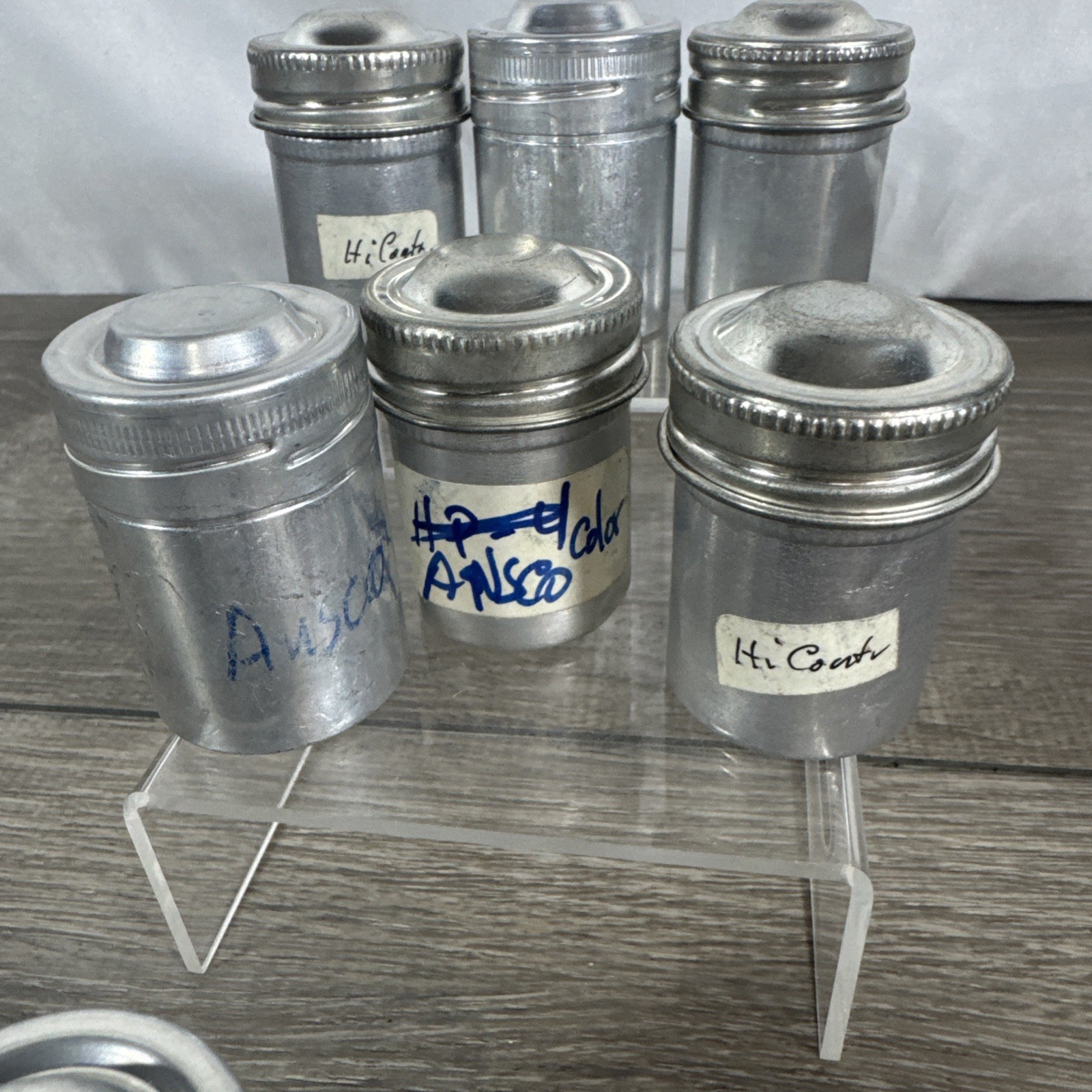 Lot of (7) Vintage Metal Aluminum 35mm Film Can Canisters W/Random Expired Film