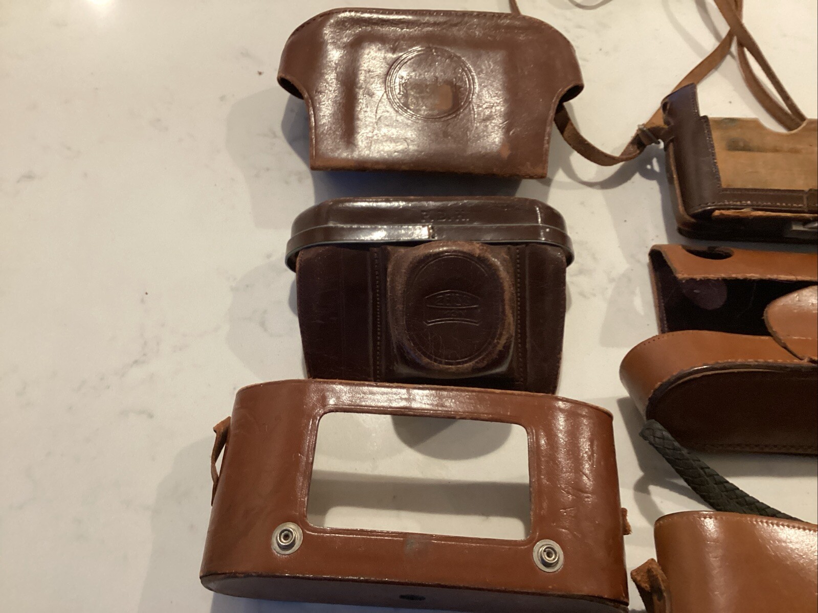 Lot of Assorted Vintage Camera Photography Equipment Flash Leather Cases Booklet