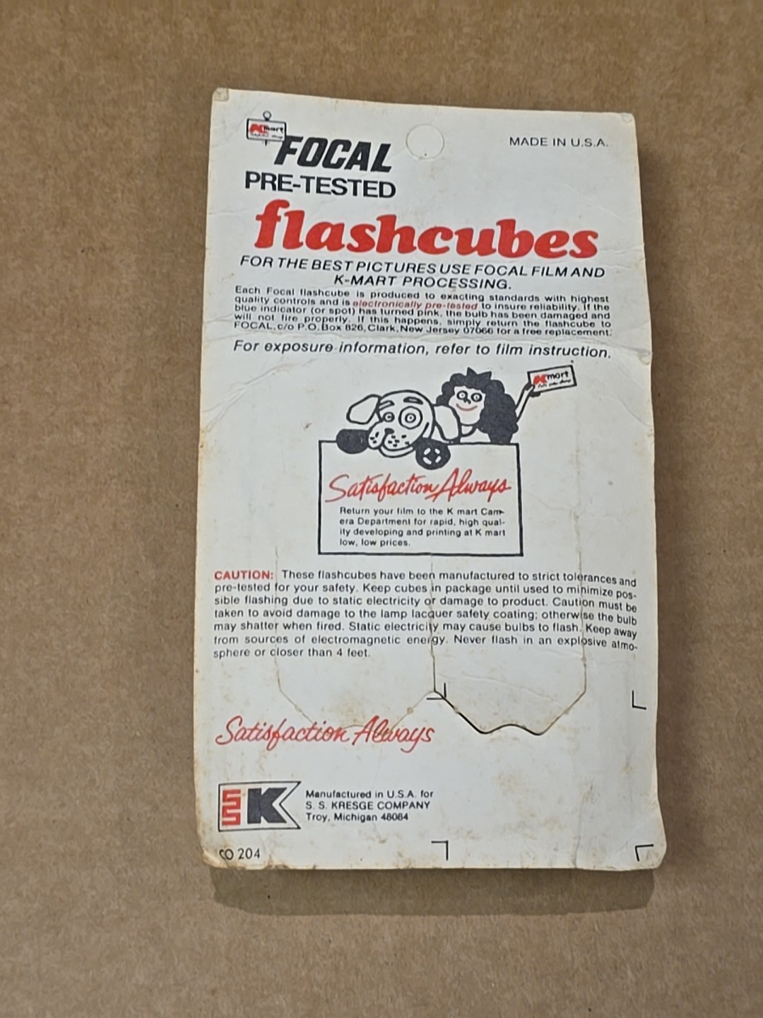 Vintage Kmart Pretested Focal Flash Cubes Set of 6 Cubes 24 Flashes NIP NOS