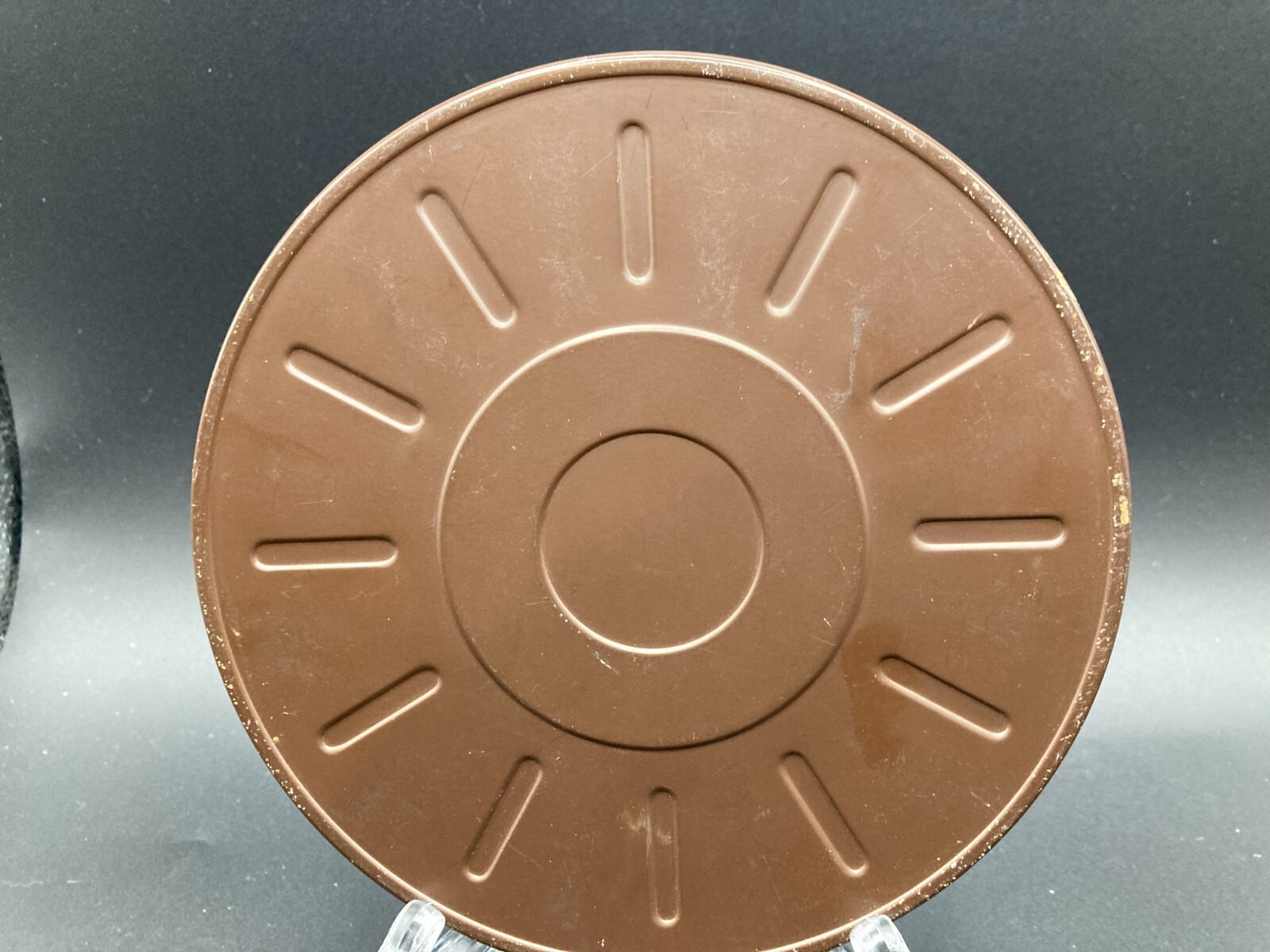 Vintage GB Brown Metal Film Can Canister 6″ Diameter