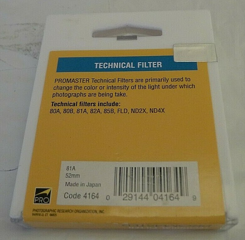Promaster 52mm Technical 81A Filter +Protective Case – Japan