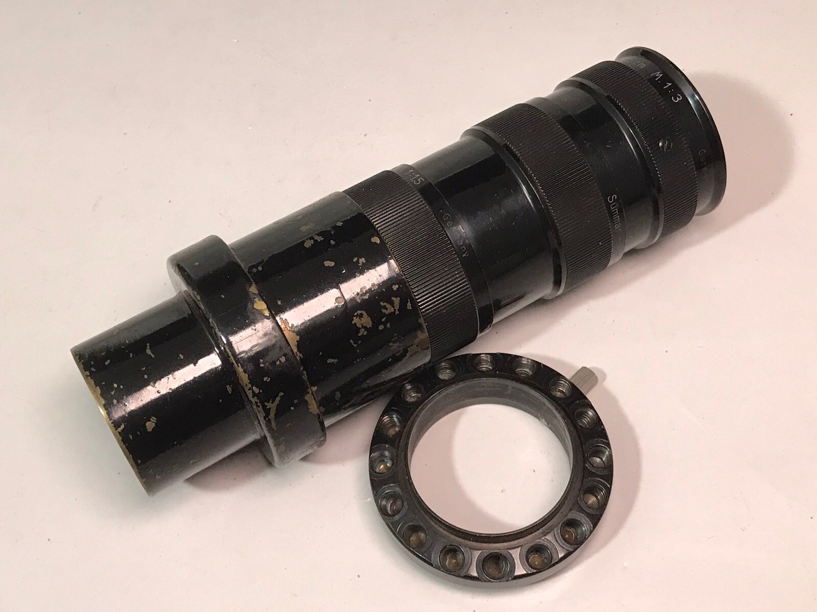 Leitz Leica BEHOO Close-up Device in original wood box, for Summar / Elmar Lens