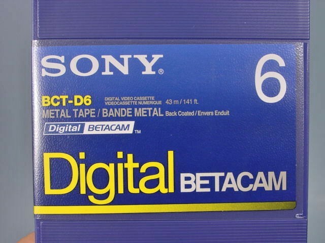 Sony BCT-D6 Digital Betacam DigiBeta 6-Min Small Video Tape Cassettes; Box of 10