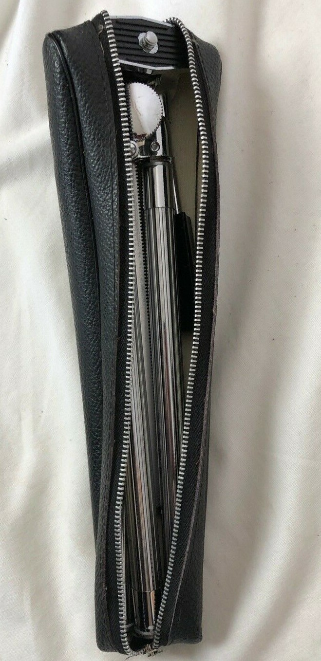 Alpex Tripod Expandable Legs in Leather Case Vintage Made In Japan