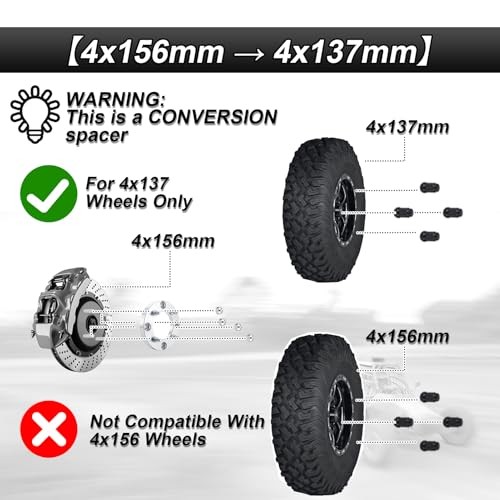2PCS 1.25″ Wheel Spacer Adapters 4x156mm to 4x137mm Compatible with Polaris