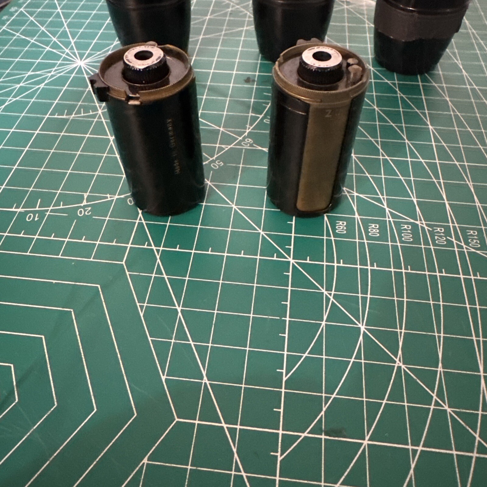 2 LEICA FILCA B RELOADABLE CASSETTES BULK FILM CANISTERS