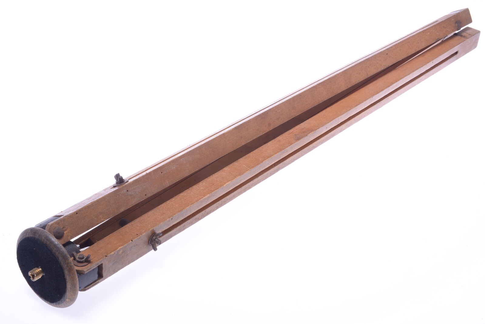 ✅ ANTIQUE WOOD TRIPOD 1.29M, 50.78″ ZEISS? KODAK? 9X12CM GLASS PLATE VIEW CAMERA