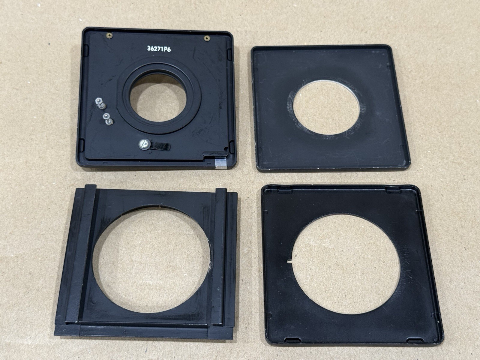 Graflex 2×3 & 4×5 Large Format Black Lens Board set of 4