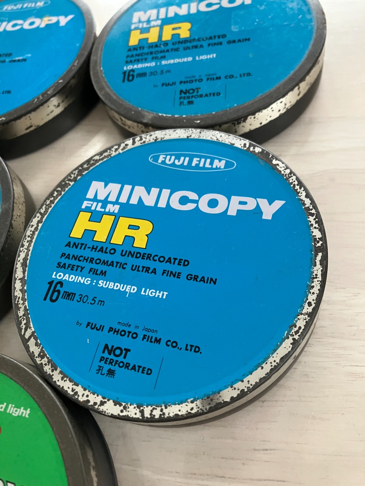 vintage Fujifilm MinicopyHR empty tin can Lot of 5 rare in hand