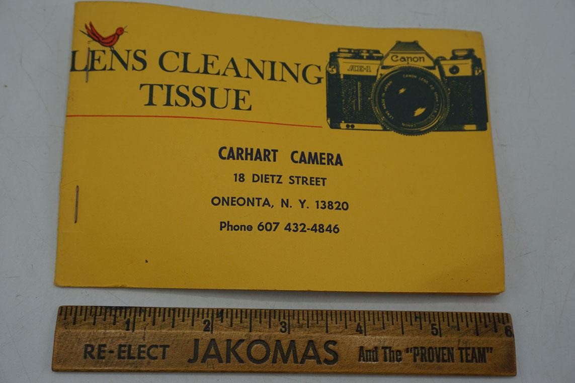 Carhart Camera Lens Cleaning Paper Advertising Design Oneonta New York