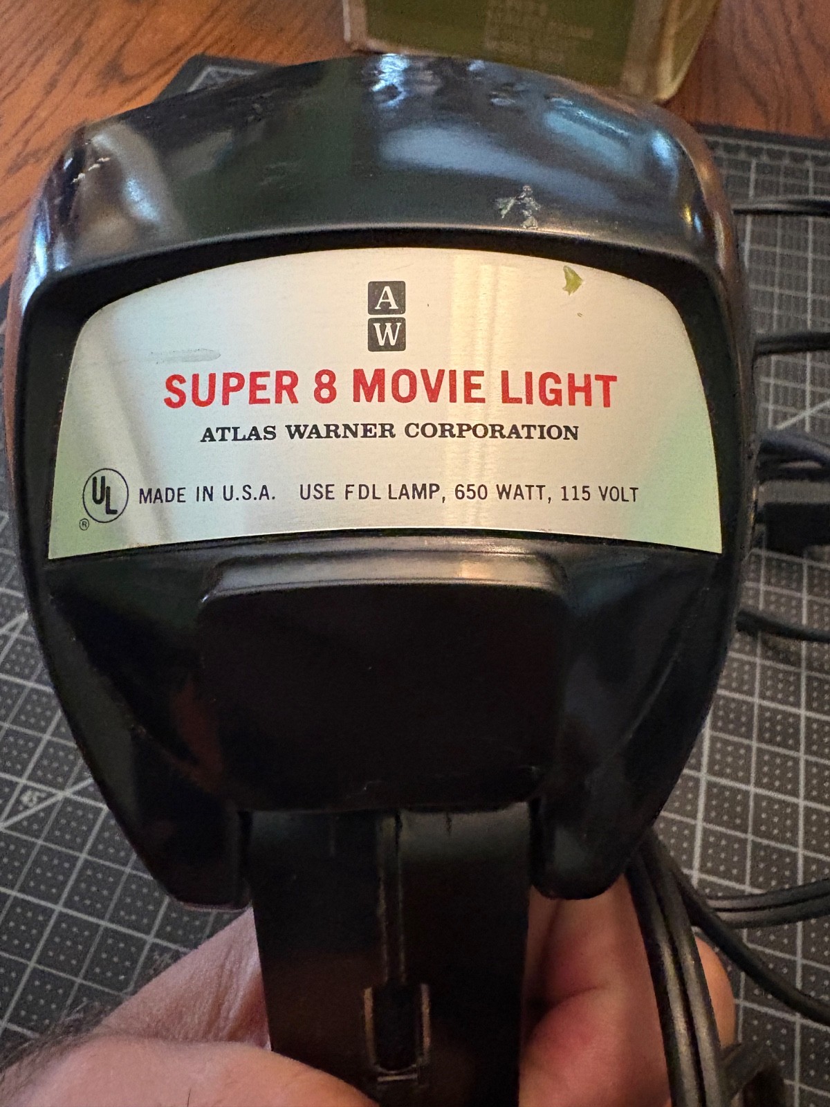 Super 8 Sealed Beam Movie Light Model 855 with Box – Atlas Warner – Works Great
