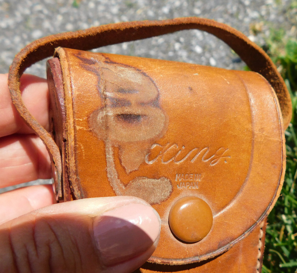 Vtg King Japan Leather Camera Phone Case Snap Flap Strap Brown 4″x2.5″x1.5″
