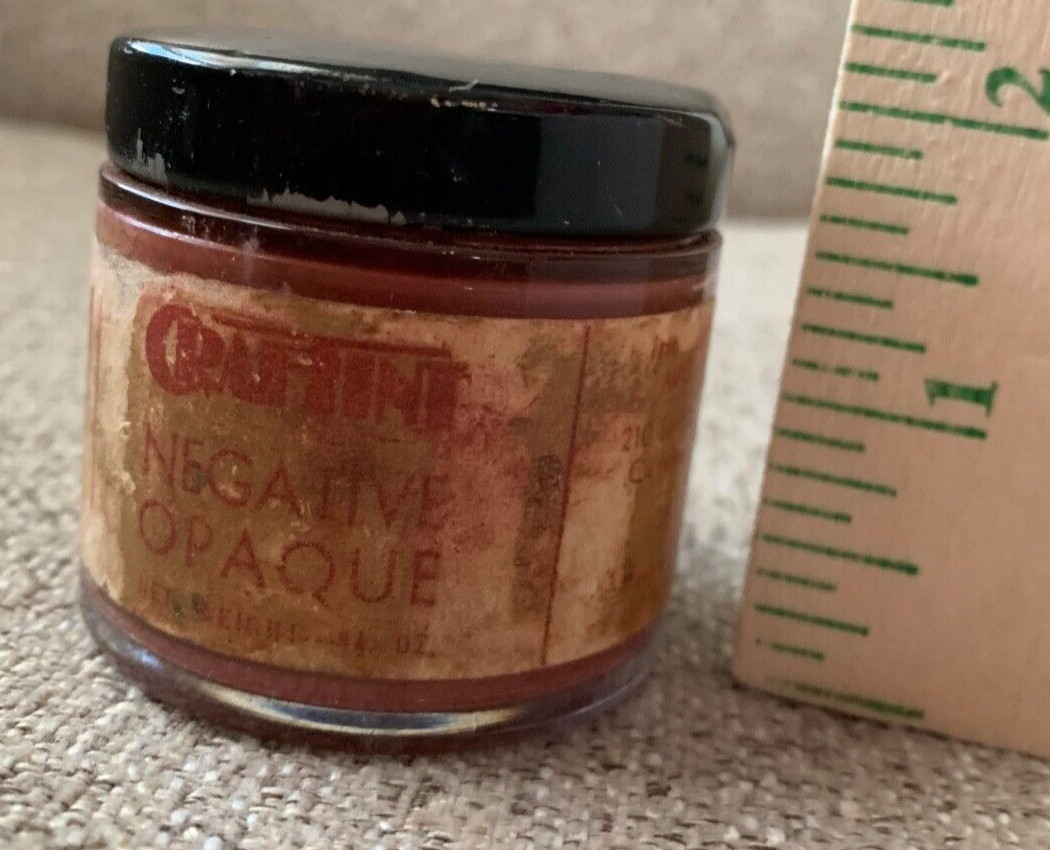 Antique Crafting Negative Opaque Photography/Artist Chemical Bottle Jar RARE