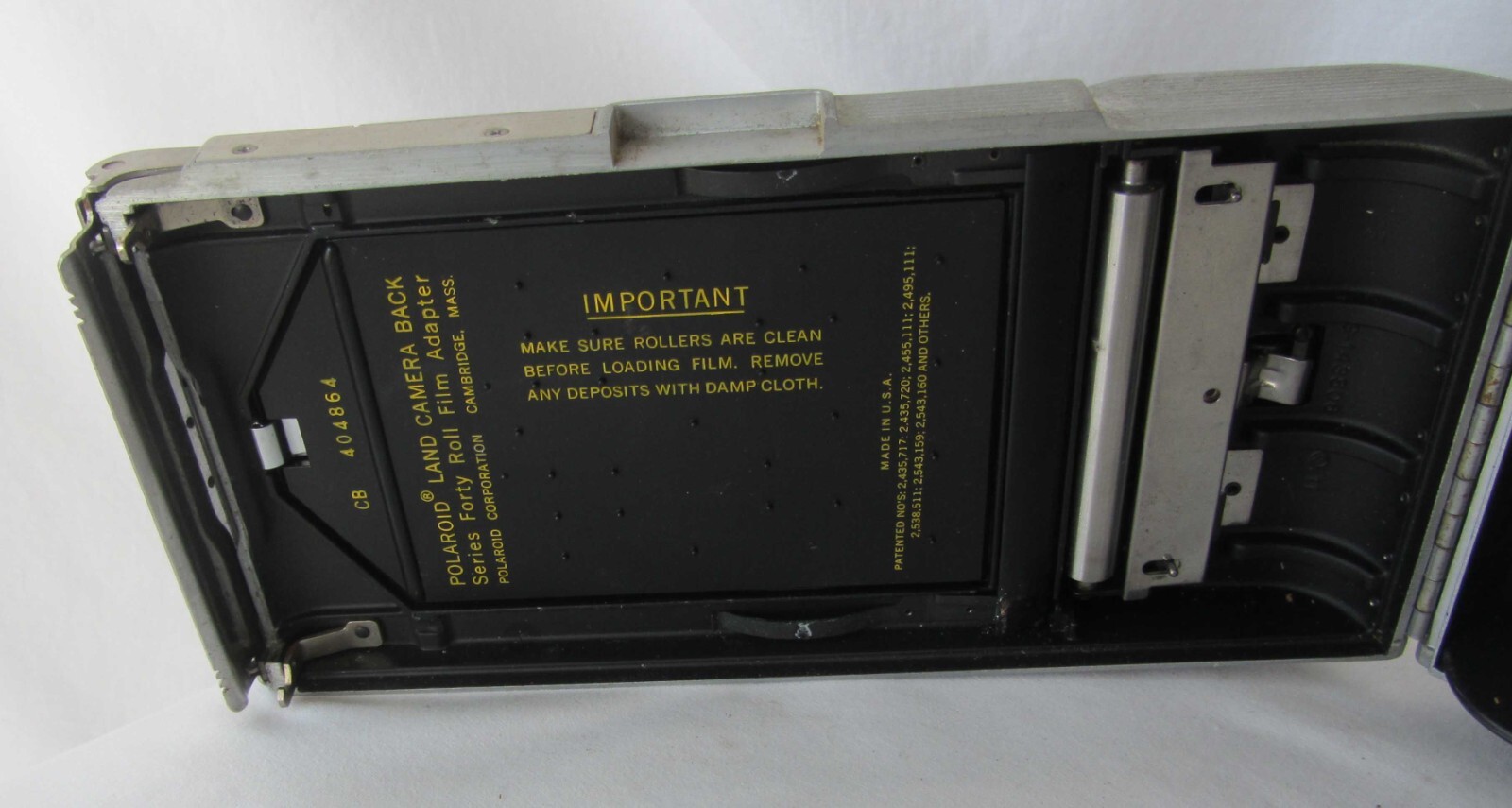 Vintage Polaroid Land Camera Back Series Forty Roll Film Adapter
