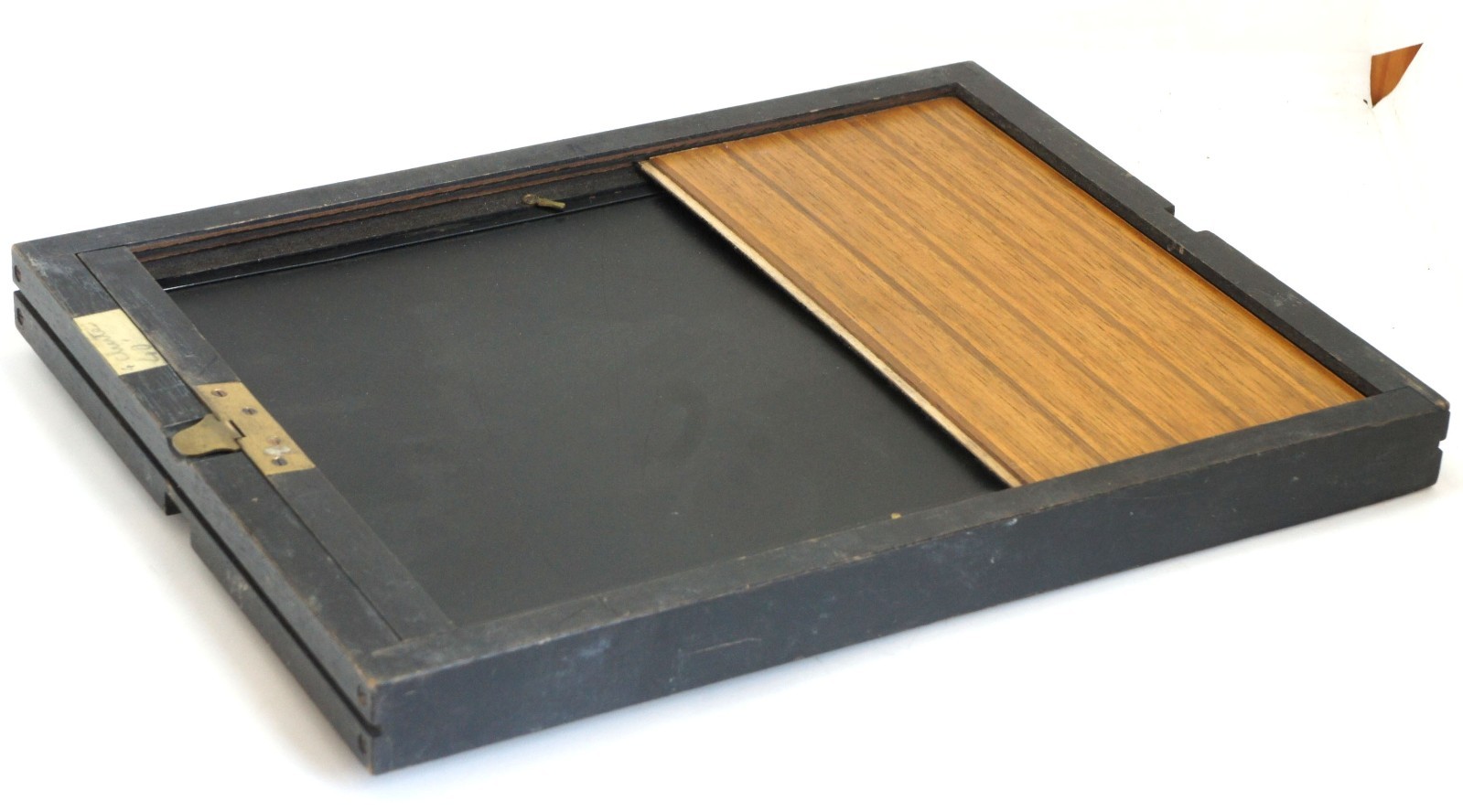 Antique German 18x24cm Wooden Double Book Form Plate Holder Dark Slide Large