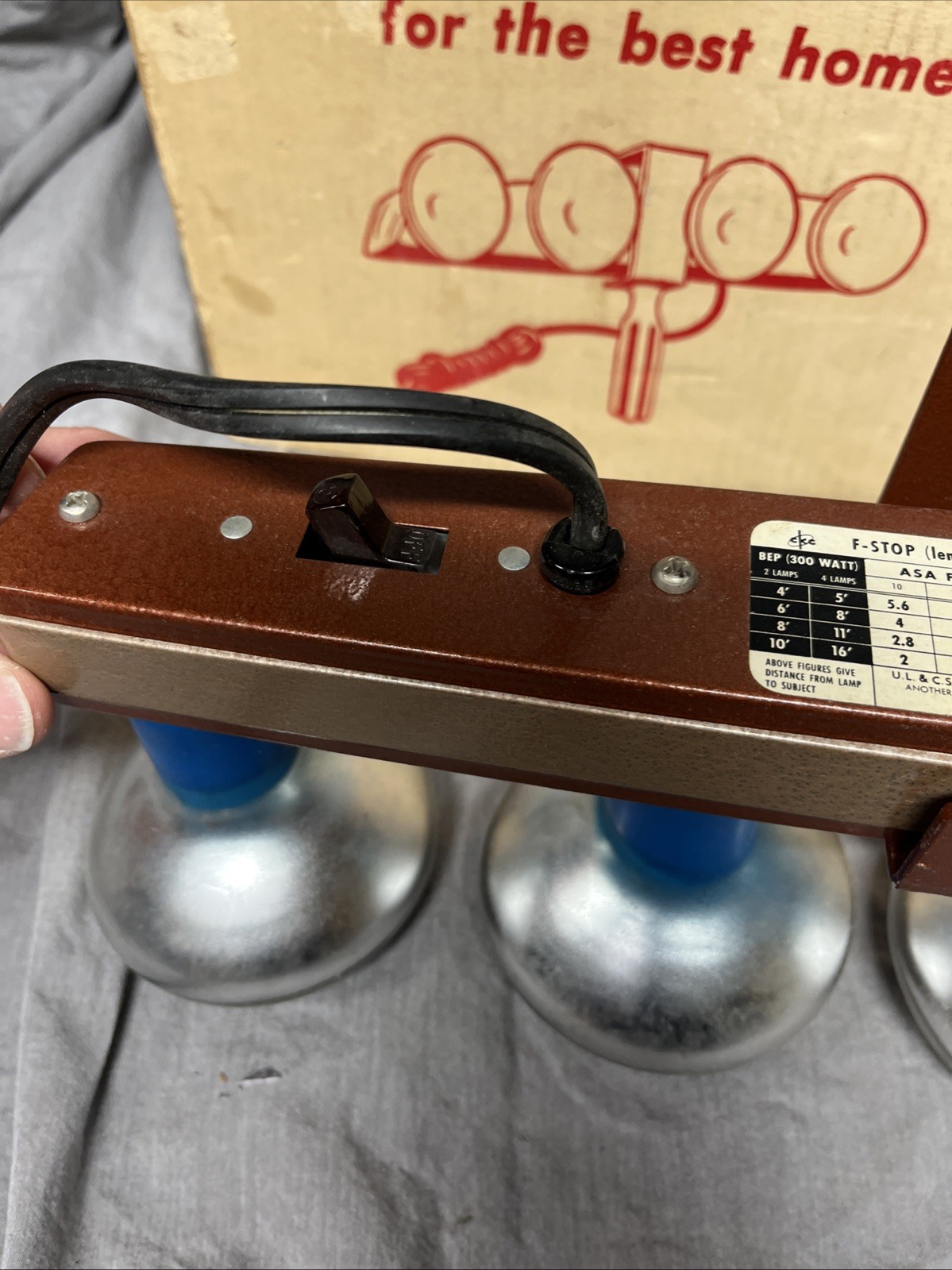 Vintage CKC Sunset K89 Home Movie Light Bar with Four Bulbs