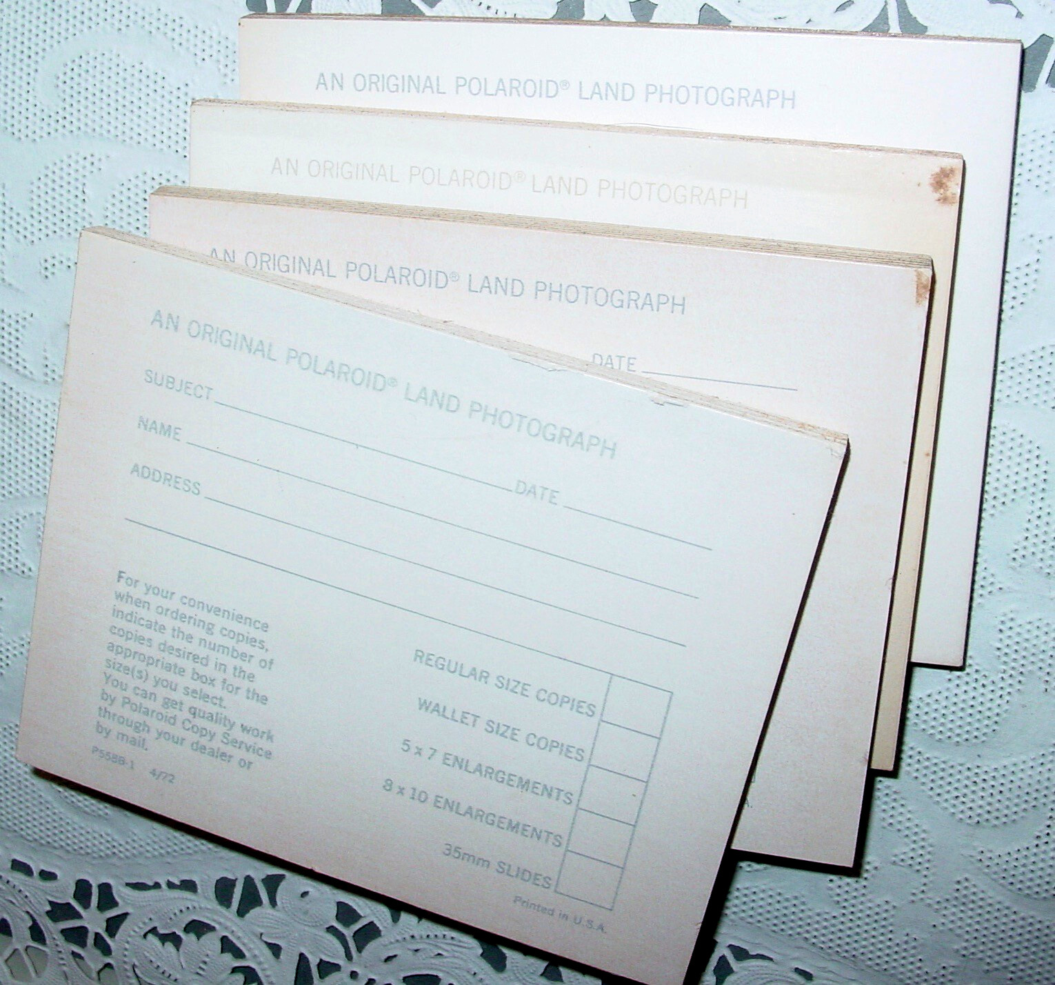 Vintage Polacolor Polaroid Instant Snap Shot Picture Print 32 Card Mounts Lot