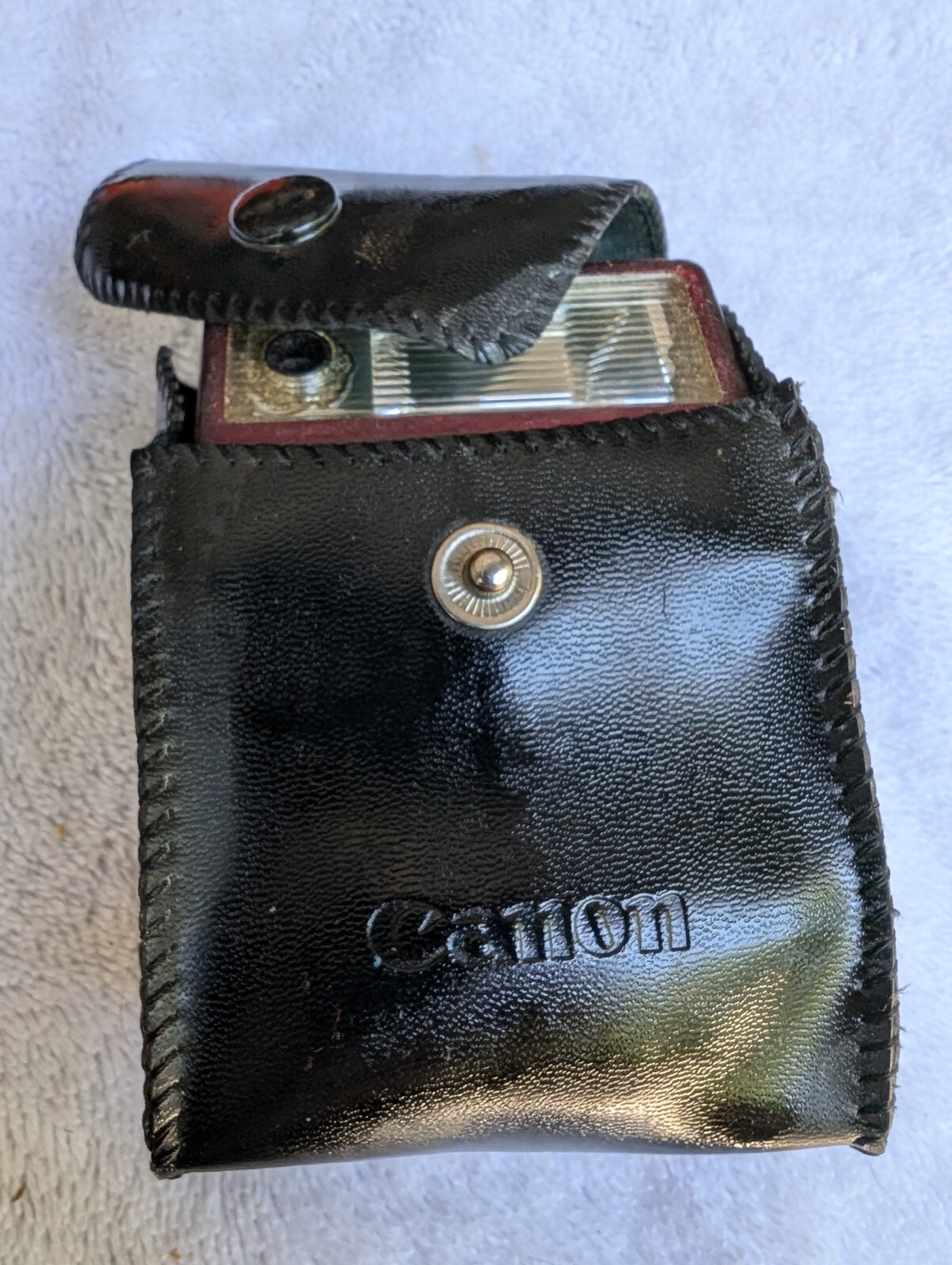 Vintage Leather Hard Camera Case Black Made In Hong Kong With Strap Red…