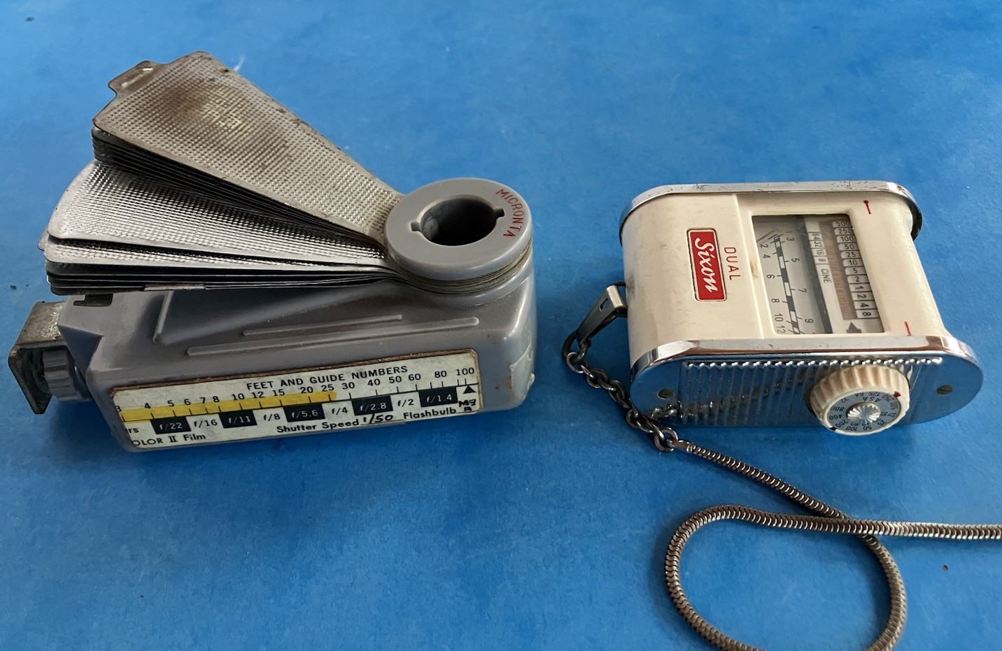 Vintage Micronta Folding Flash Reflector + Dual Sixon Light Meter