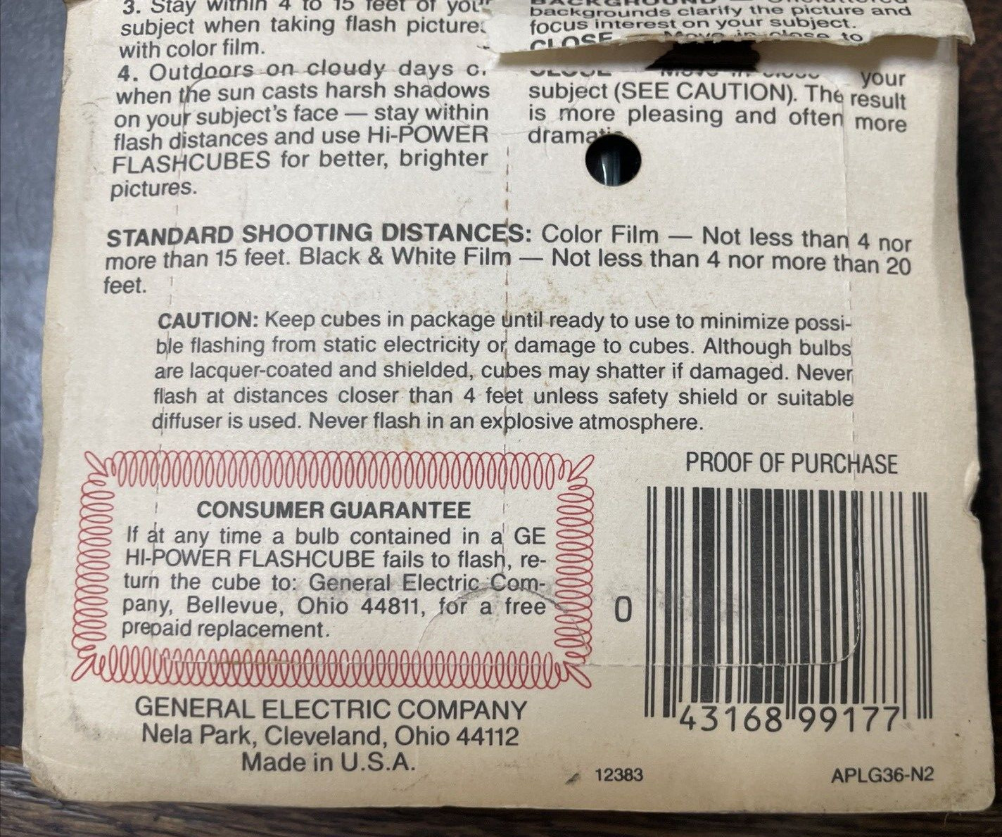 Vintage GE Hi-Power FlashCubes 6pack NEW (FC107-1Q3379