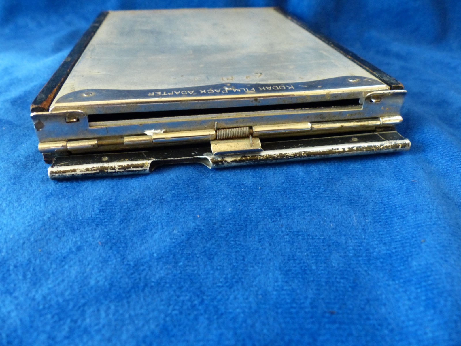 Vintage Kodak film pack adapter, 4×5, wood & metal, fair condition, working well