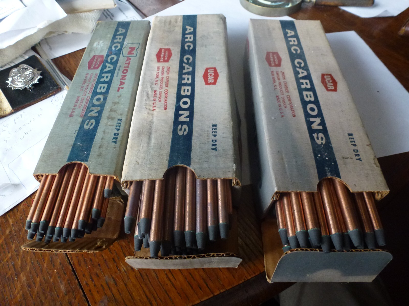 3 boxes ARC CARBONS 6MM X 9″ & 8mm x 9″ NOS