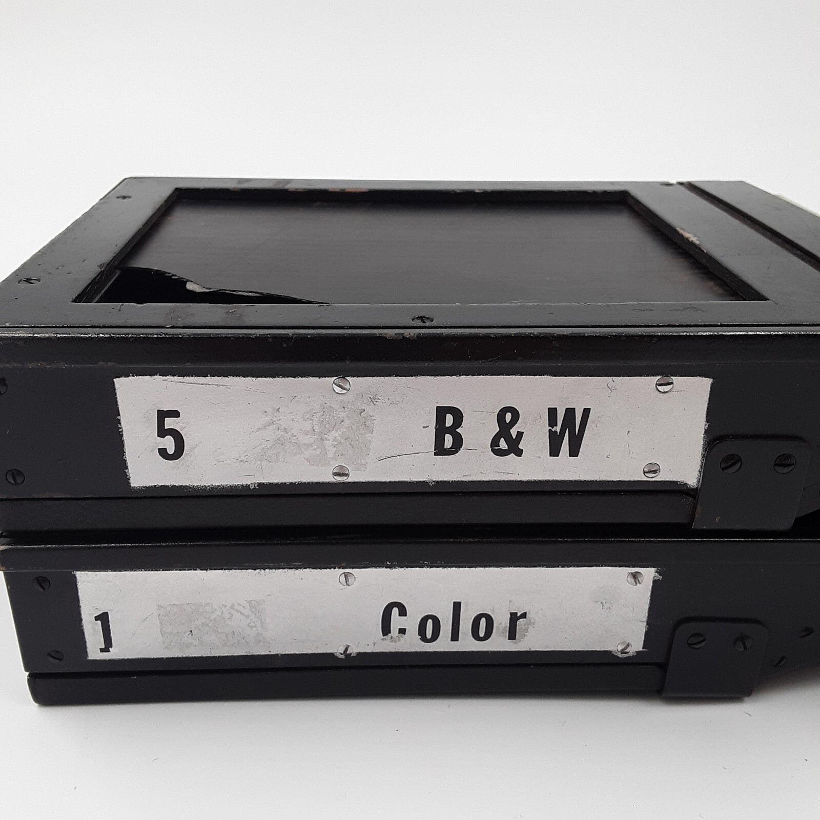 Vintage Set Of 2 Graflex Cut Film Magazine Back Display Collection B&W & Color