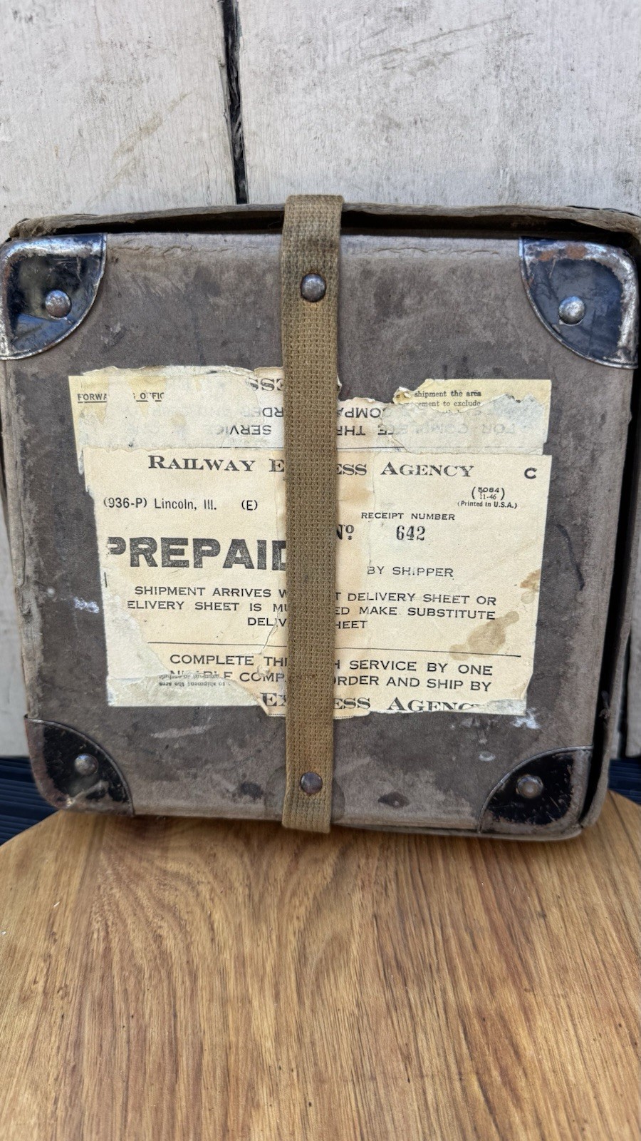 VINTAGE Film Reel Canister Case Shipping Box Mailer Railway Express Postage
