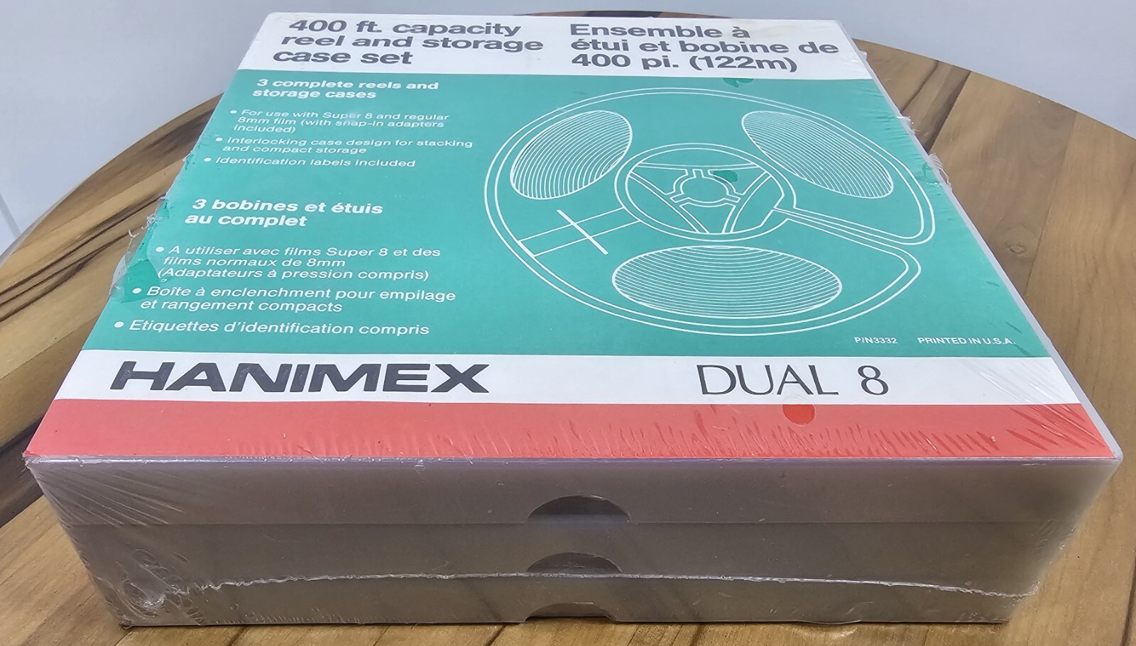 Hanimex Dual 8 400 ft Capacity Reel & Storage Case Set of 3 Complete Reels