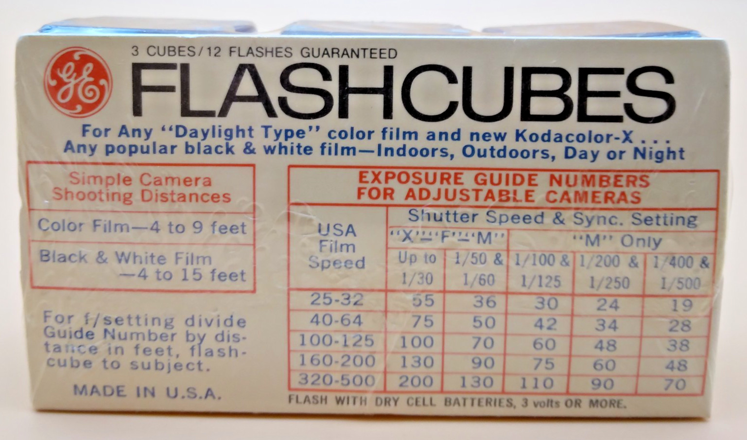 Vtg GE Genera; Electric Flashcubes 3 Flash Cubes Per Box 60 Flashes Total Lot 5