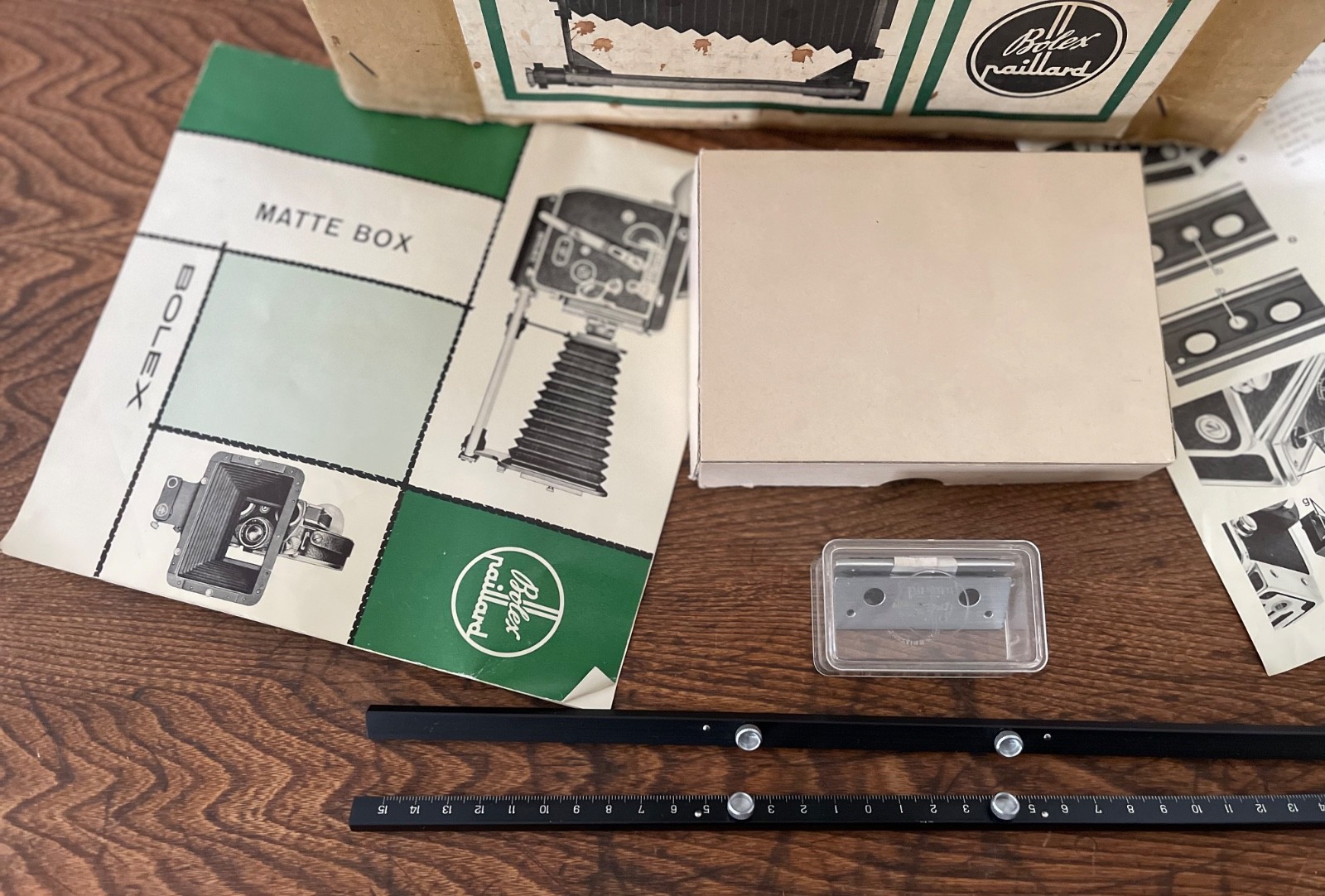 Vintage Rare BOLEX MATTE BOX 16mm Rx 3 Rex 4 Rex 5 & SBM W/Orig Masks Box & Acc