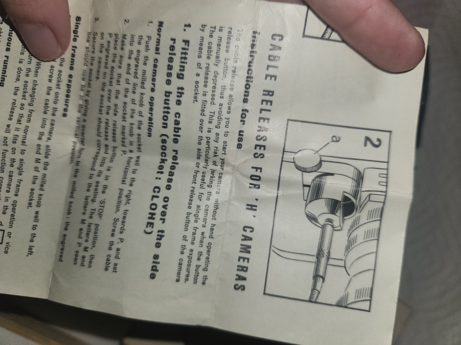BOLEX Cable Release in Box w Adapter instructions Rewind Crank 16mm Movie Camera