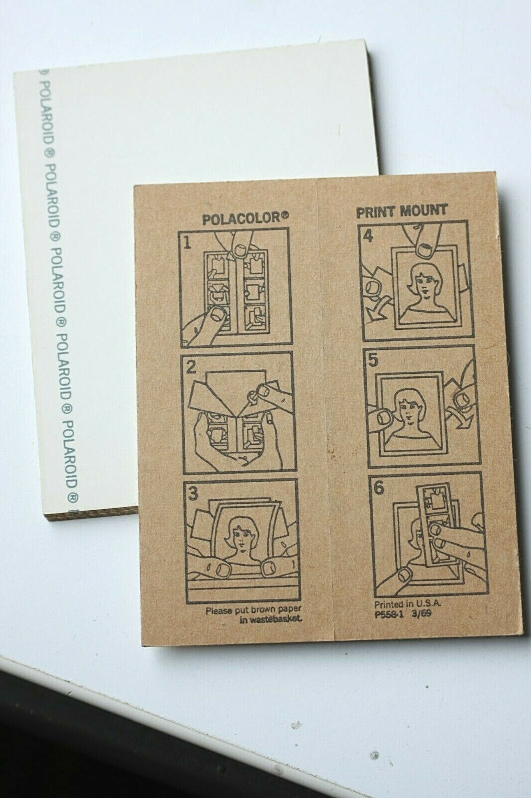Polaroid Print Mounts, Polaroid Land Photographs mounts Polacolor 1970s