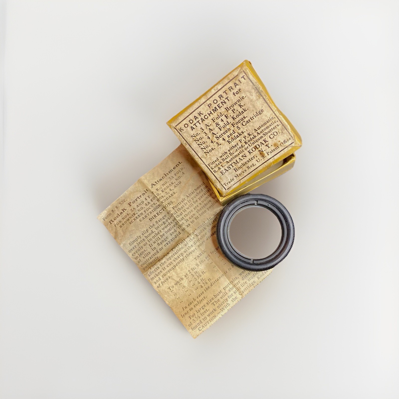 Kodak Portrait Attachment Lens for No. 3A, 4 F.P.K., Fold Brownie, Fold Kodak